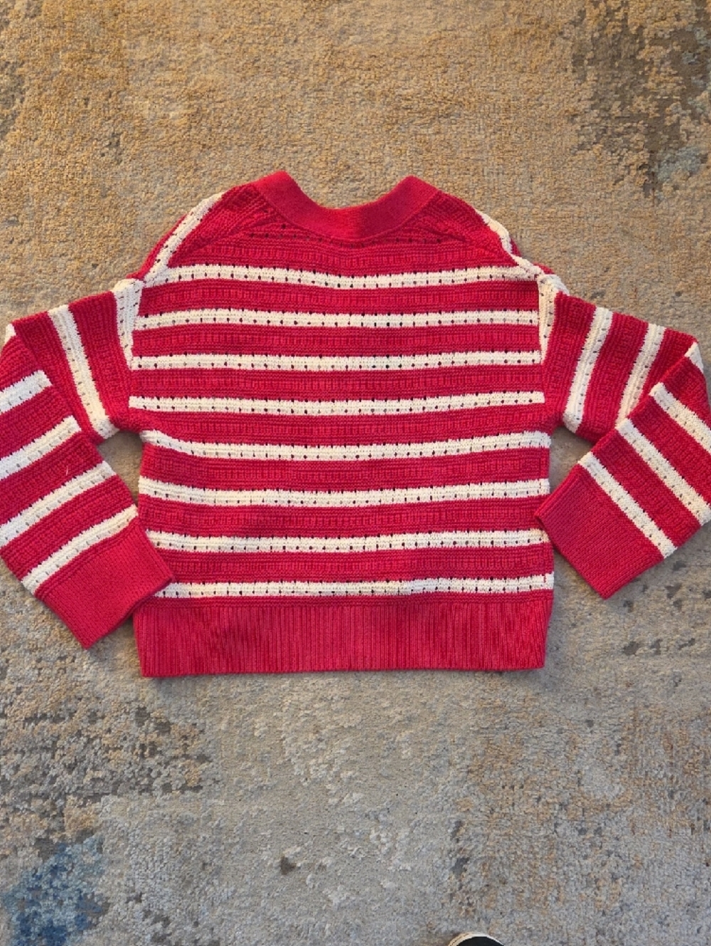 Rails Pink and White Striped Button-Up Cotton Cardigan - Picture 5 of 9